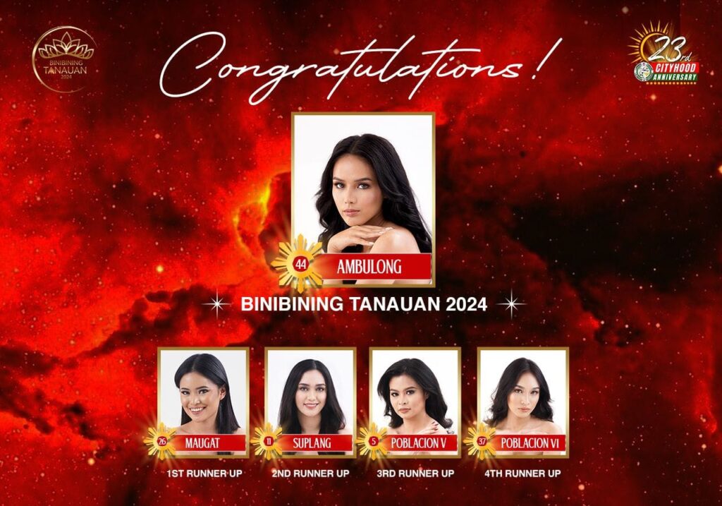 Binibining Tanauan, Tanauan City. Mayor Sonny Collantes